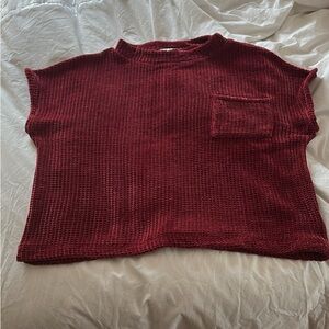 Women's Red Knit Top